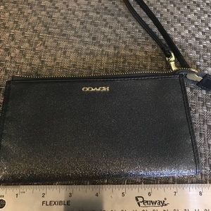 Coach wristlet wallet black shimmer